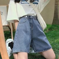 2023年夏季黑色直筒弹力牛仔短裤女舞蹈包臀百搭显瘦腿长高腰热裤