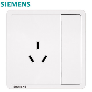 SIEMENS 西门子 插座面板 厨卫电器墙壁86型插座 致典白色 10A三孔插座带开关