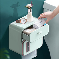 卫生间纸巾盒壁挂免打孔厕所抽纸盒防水厕纸盒洗手间卫生纸置物架