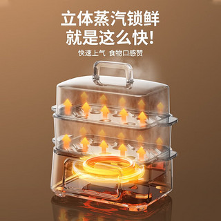 mini电蒸锅炖蒸煮一体电蒸笼家用小型三层多功能预约蒸煮锅