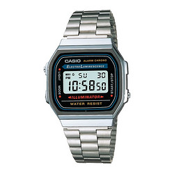 CASIO 卡西欧 复古小方块手表A168WA-1WDF不锈钢方块表金属