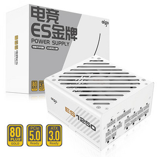 aigo 爱国者 ES1250W 金牌（90%）全模组ATX电源 1250W 白色