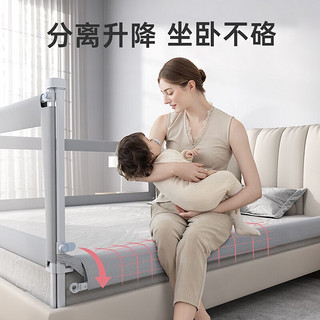 LiYi99 礼意久久 床围栏婴儿床护栏宝宝防护栏儿童床挡板床上可选三面升降童锁床边 2022-银月辉-1.5米（单面）