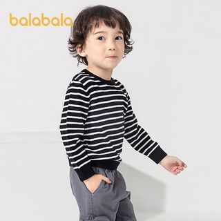 巴拉巴拉男童毛衣春秋款时尚百搭条纹儿童内搭男童上衣小童针织衫