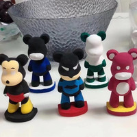 方赫(FANGHE)迷你石膏娃娃涂色儿童彩绘画画白模涂鸦DIY幼儿园填色玩具礼物 暴力熊10只(12色颜料+2笔)