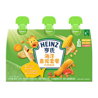 亨氏（Heinz）宝宝辅食 佐餐泥套装纯净0添加 鱼泥套装*1+肉泥套装*1