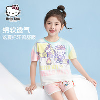 凯蒂猫 Hello Kitty童装女童夏装2023新款儿童T恤衣服卡通短袖上衣
