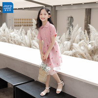 真维斯(Jeanswest)女童连衣裙2023新款儿童甜美风休闲裙子中大童女孩夏天时尚童装 粉色 130