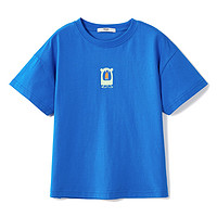 MQD 马骑顿 童装男女同款短袖T恤夏季儿童短袖T恤子款潮 天空蓝 150cm
