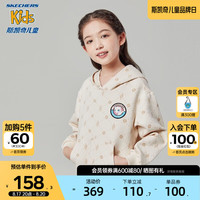Skechers斯凯奇童装女童连帽卫衣宝可梦联名款上衣2022儿童秋衣服L422G048 Dia S字母米黄满地印花/02KG 130cm
