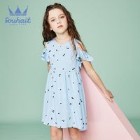 水孩儿童装女童韩版洋气连衣半袖裙时尚夏季中大童裙子