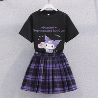 薇靡雅 WEIMIYA女童学院风T恤短裙套装夏装新款女孩JK套装儿童装衣服洋气百褶裙