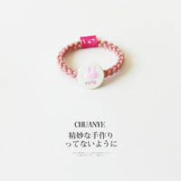 CHUANYE 川野 可爱小圆片发圈头绳网红气质头饰发绳女日韩简约橡皮筋扎头发