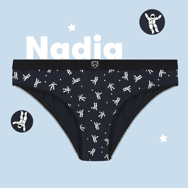 PLUS会员：A-dam Underwear A-damNASA联名情侣内衣男士四角内裤女文胸套装礼盒装 宇航员-女裤 L