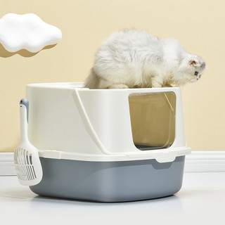 PAKEWAY 派可为 猫砂盆超大号顶入式全半封闭特大桶猫厕所防臭巨型猫沙盆子