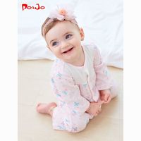 皮偌乔春秋初生婴儿连体衣服宝宝新生儿哈衣睡衣婴幼儿爬服爬行服