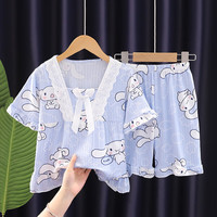 Tasidi-G儿童睡衣夏季公主风可爱短袖薄款小孩女宝宝中大童空调家居服套装