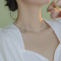 MUCMXG925银施家正圆珍珠颈链极光时尚气质choker女夏设计感锁骨链女 5mm施家珍珠项链