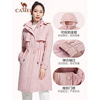 CAMEL 骆驼 运动棉衣女士冬季新款棉服加厚保暖中长款连帽大衣外套
