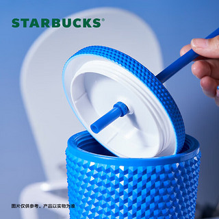 星巴克（Starbucks）克莱因蓝色款塑料吸管杯 桌面杯大容量运动水杯710ml 节日礼物