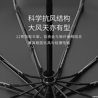 雨伞全自动男女晴雨两用加固大号折叠伞抗风暴遮阳防晒 星夜黑