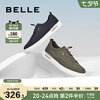 BeLLE 百丽 男鞋帆布鞋男夏季新款透气鞋子男舒适休闲松紧带板鞋D3GB8BM2