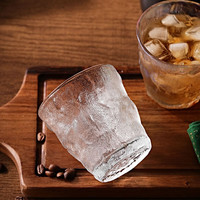 德梵蒂日式冰川纹玻璃茶杯家用ins风杯子加厚防烫玻璃杯啤酒杯 冰川矮杯单个