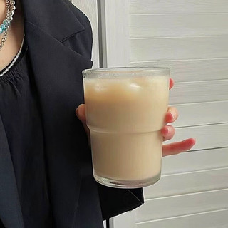 德梵蒂玻璃茶杯简约家用水杯奶茶店果汁杯冷饮杯啤酒杯 透明竹节单杯1个