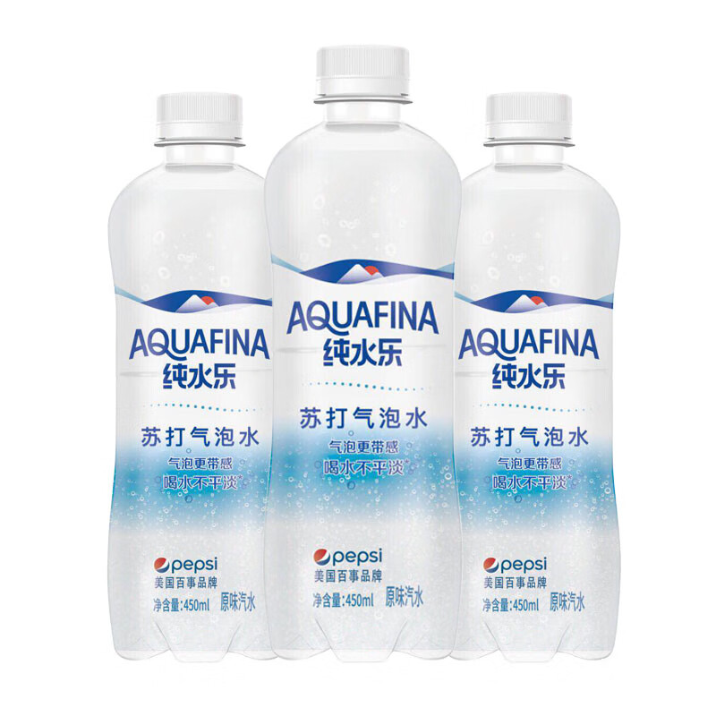 可乐纯水乐苏打气泡水450ml*24瓶整箱0糖0脂0卡奶茶店专用商