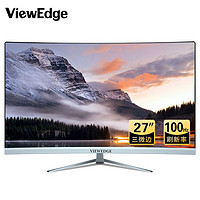 VIEWEDGE 图界 27英寸曲面电脑显示器 100hz高刷 游戏办公全高清显示屏 VGA/HDMI微边框可壁挂Q272