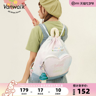 VANWALK 春日牧场 美式复古牛仔旅行双肩包ins小众抽绳女学生书包