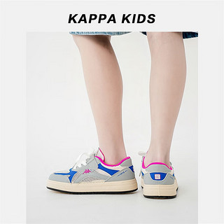 Kappa 卡帕 Kids卡帕童鞋儿童运动鞋2023秋季男童女童网面休闲透气防滑板鞋 米/灰 30码内长约195mm