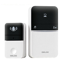 DELIXI 德力西 无线智能门铃 自发电1个按钮+1个响铃