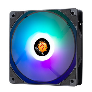 Thermaltake 曜越 Tt（Thermaltake）暗月 12cm 定彩 机箱风扇（定彩灯效/减震设计/低噪音/黑框白叶/大4pin接口）