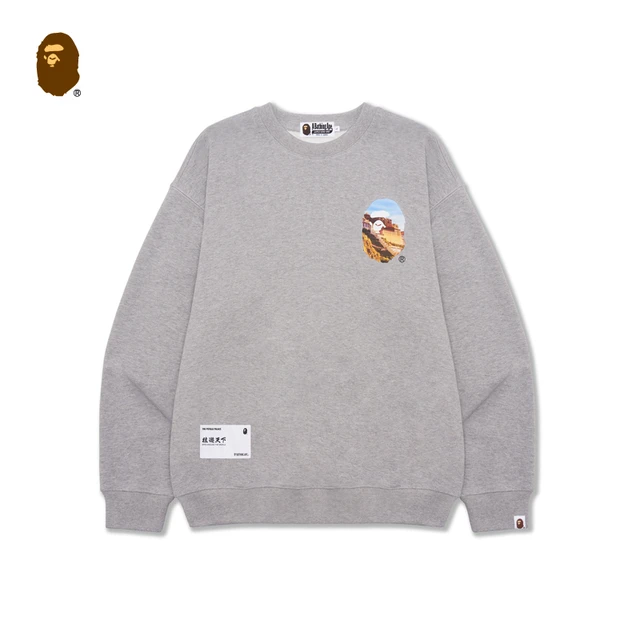 BAPE男装春夏猿游天下拉萨布达拉宫文创猿人头圆领卫衣X13003K