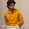 CULTUM 55%麻45%棉 意式轻薄短袖polo衫男夏季纯色休闲半袖针织衫
