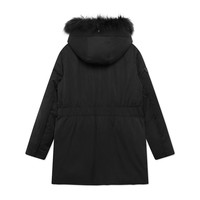 GXG 男装 冬季黑色拼接条纹保暖长款羽绒服GY111324G