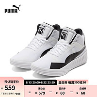 PUMA 彪马 官方 男女同款情侣中帮篮球鞋 CLYDE ALL-PRO MID 195512 白-黑色-02 40