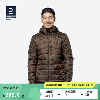 DECATHLON 迪卡侬 棉衣男加厚保暖短款仿轻羽绒外套棉袄棉服SOL棕色S-2981981