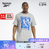 Reebok 锐步 官方夏季男子TEE经典复古印花运动休闲潮流圆领短袖T恤