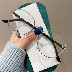 erilles161非球面近视镜片时尚圆框银色