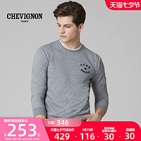 CHEVIGNON 法国尚飞扬 春秋新品机车主题绣花圆领卫衣男潮商场同款