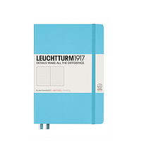 LEUCHTTURM1917 经典中开点格笔记本硬封皮商务日记本手帐送礼办公学习记事本357482冰蓝色A5 249页