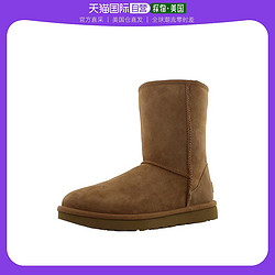 UGG 美国直邮UGG女子栗色套筒雪地靴冬季保暖防滑舒适时尚中筒靴