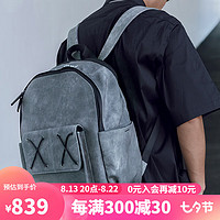 VENQUE 范克 潮牌双肩包男大容量背包休闲旅行电脑包男女背包学生书包 灰色