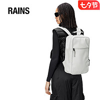 RAINS 七夕礼物时尚防水书包男女户外背包双肩包 Book Backpack浅灰色