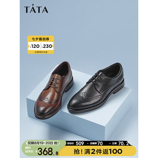 TATA 他她 男士德比鞋 29K21CM0 黑色 41