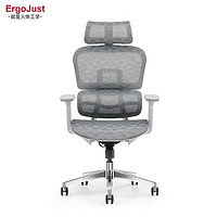 PLUS会员：Ergojust 爱高佳 R9人体工学椅 灰网/黑网 低配版