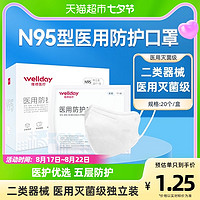 88VIP：WELLDAY 维德 医疗n95口罩医疗级医用灭菌独立装20只一次性医护级防护立体