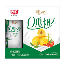 光明奶类制品_Bright 光明 畅优 0腹担 李广杏枸杞白茶味 250g*3 风味发酵乳酸奶酸牛奶多少钱-什么值得买